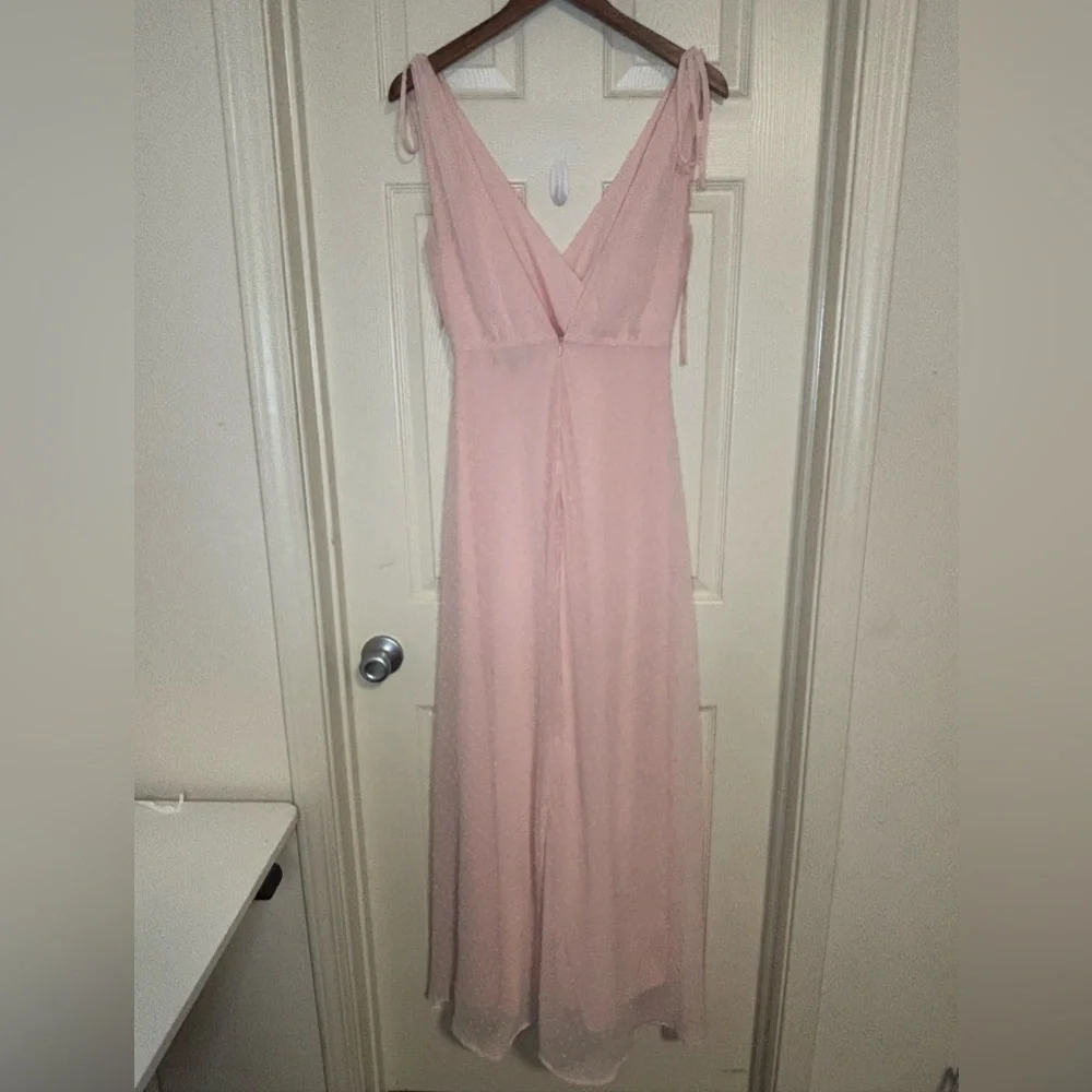 Lulus Pink Chiffon Maxi Dress V‑Neck maxi dress wedding guest - Picture 11 of 13